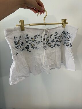 Vintage Micro White Embroidered Skirt